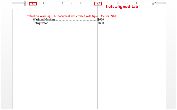 在 C# 中為 Word 段落添加制表位
